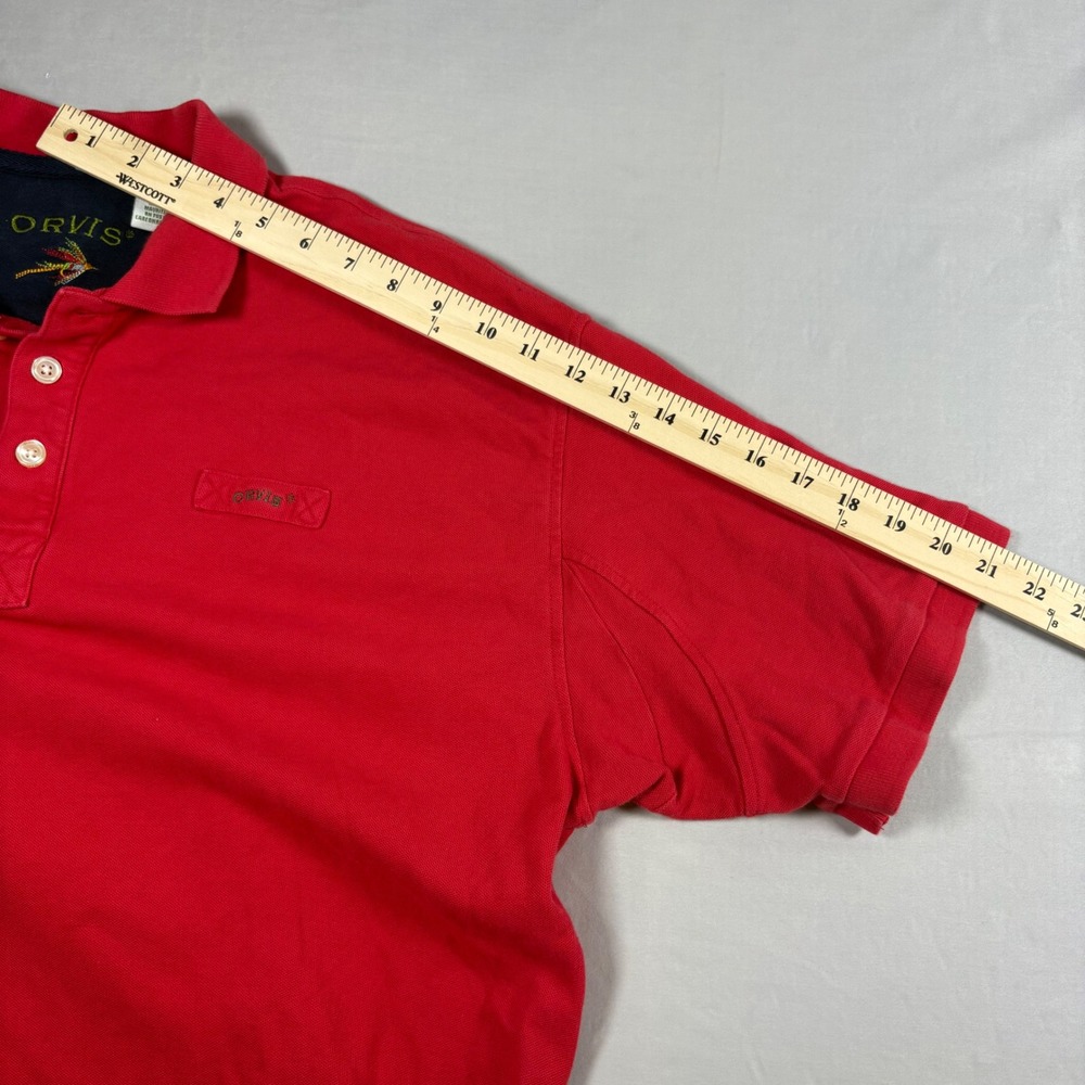Vintage Orvis Polo Shirt Mens XL Red Cotton Pique Fishing Outdoors Mauritius - Picture 7 of 9